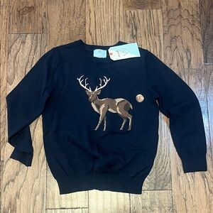 NWT Class Club Boys Navy Sweater with Deer Design size 8